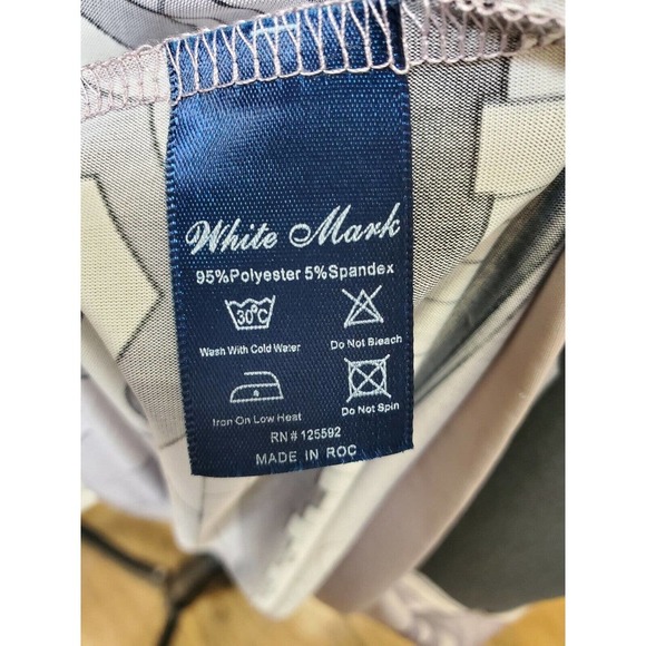 White Mark Women Multicolor Polyester Round Neck Long Sleeve Knee Length Dress M - Picture 9 of 12